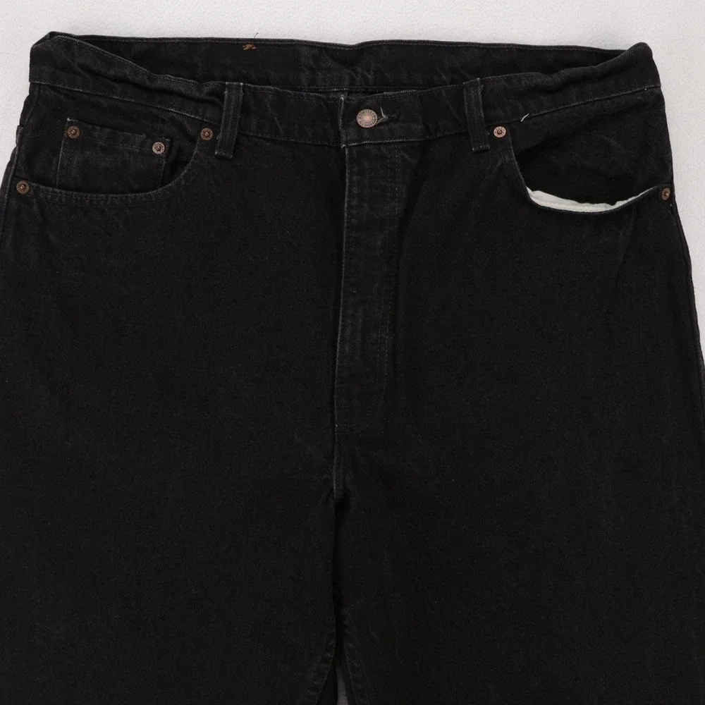 Levis 550 Relaxed Fit‎ Tapered Leg Black Jeans Mens 41x32 Made in USA Vintage